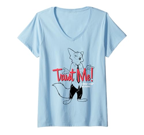 T-shirt col V Zootopia Nick Wilde Disney pour femme