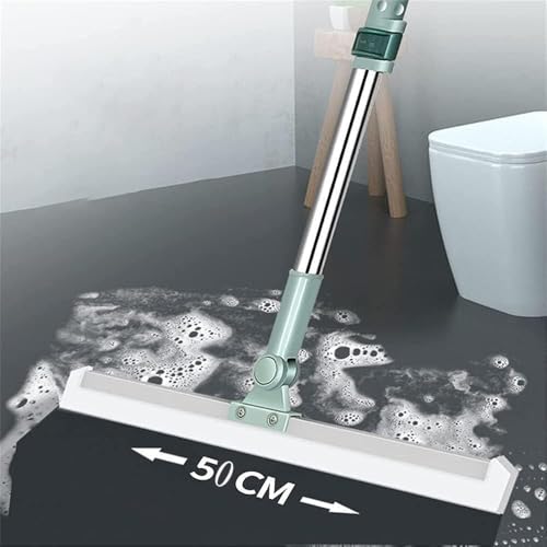 Image of Magic Broom for Home Cleaning | Adjustable Long Handle Silicone Floor Squeegee | 2-in-1 Water Wiper & Dust Cleaner for Bathroom, Kitchen, Tiles, Marble & Glass