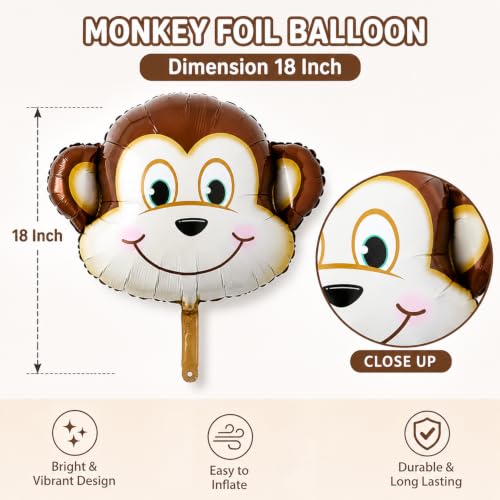 Image of Jungle Safari Birthday Decoration Kit, 65 Pcs Animal Balloon Set