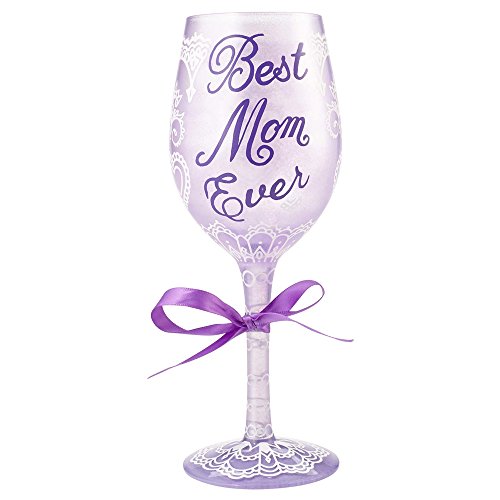 Image of Lolita from Enesco Best Mom Ever Wine Glass, Multicolor