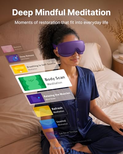 Image of RENPHO x Headspace Eyeris Zen, Meditation Eye Massager with Heat, Portable Heated Eye Mask, Ultra-Quiet for Deeper Sleep, Gifts for Him, Women, Birthday, FSA Eligible HSA