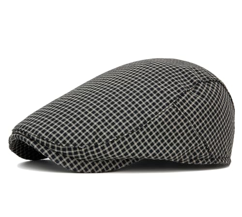 Image of Quanhaigou Men's Cotton Flat Ivy Gatsby Newsboy Driving Hat Adjustable Irish Cabbie Ivy Driving Hunting Cap
