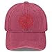 2026 Chinese Lunar New Year Horse Hat for Men Fashion Washed Distressed Wine Red