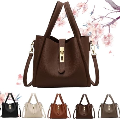 Trendy Vintage Bucket Bag for Women Ladies Vintage Crossbody Bucket Bag Shoulder Handbag Suitable for Work Shopping Travel