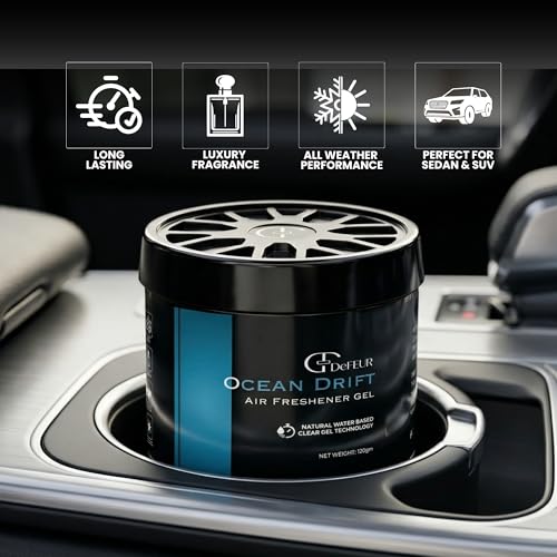 Image of Ocean Drift Gel Car Perfume | 120g Organic Car Freshener | Refreshing Marine Scent | Long-Lasting 30 Days | Car Accessories Interior