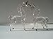 Set of 2 Blown Glass Unicorn Figurine 3.25"h