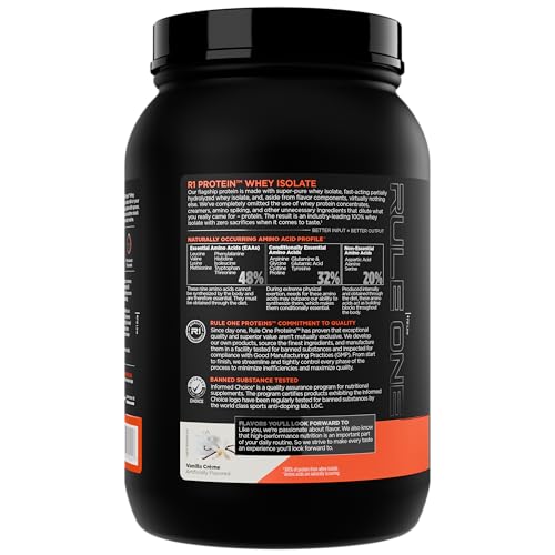 Image of Rule1 Rule 1 R1 Protein Whey Isolate - with 25g Protein 6g BCAA Exclusively from Isolated Hydrolyzed Sources for Workout Recovery (2 Pounds, Vanilla Crme).