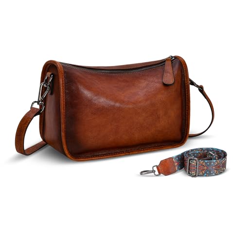 HESHE Crossbody Bag for Women Leather Hobo Purse Trendy Lightweight Boho Shoulder Bag with Two Straps Designer Cross Body Bag2