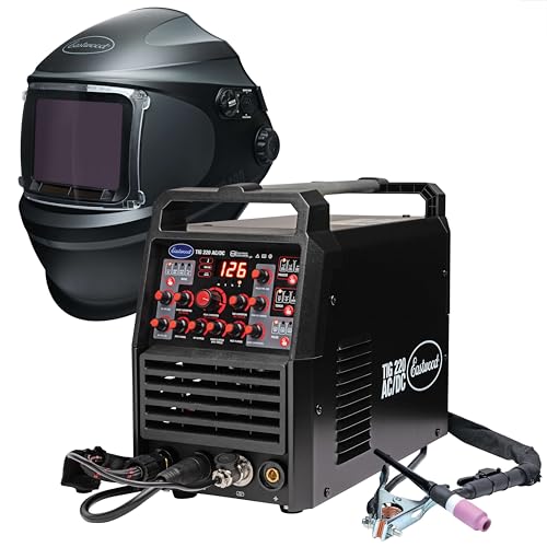 Image of Eastwood TIG 220 AMP AC/DC TIG Welder and Stick Welding Weld Steel Aluminum | Wide View Auto-Darkening Helmet