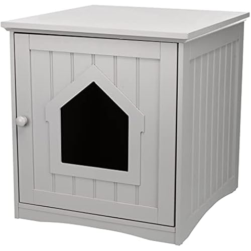 Trixie Small Litter Box Enclosure - Indoor Furniture for Cats - Use to Cover Litter - Add a Bed for a Retreat - Gray