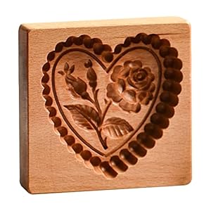 Bernoi Holz-Keksform 3D-geschnitztes Herzmotiv