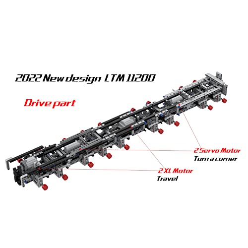 HYZH Technik Bausteine LKW mit Kran Bausatz für Liebherr LTM11200, 8528 Klemmbausteine 2.4Ghz/APP Technik Ferngesteuert… – Bild 8
