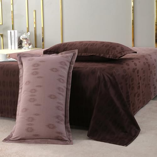 Image of Story@Home Luxe 400 TC Sateen Weave 100% Cotton Bedsheet King 270 cm x 270 cm Ombre Printed Soft Flat Sheet with 2 Pillow Covers 18 x 27 Inch Burgundy-Gift Packaging