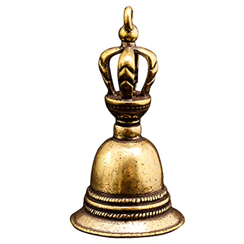 Vaguelly Vintage Decor House Gifts Metal Hand Bell Tibetan Buddhist Meditation Bell Brass Tibetan Hand Bell Dinner Copper Gold Bells Party Hand Bell Vintage Home Decor Car Decor #TOP27
