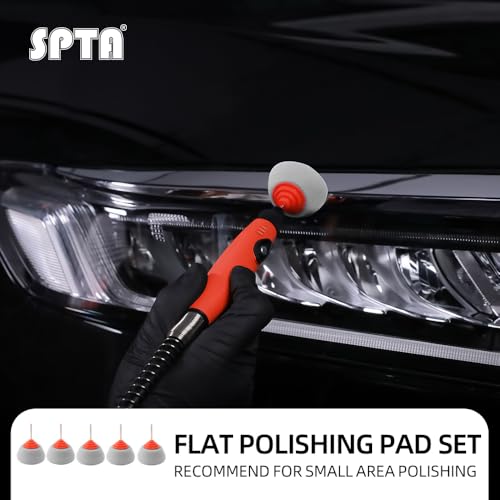 Image of SPTA Gray Light Cut & Finish Drum Pad with 1 /8 inch Shank, 5Pcs Gray Flexible Shaft Drum Polishing Pad Set,Mini Car Detailing Pads for Small Area for Flexible Shaft & Drill Attachment -PT113-5