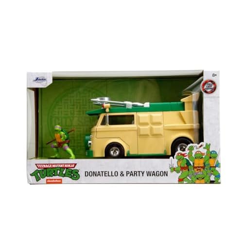Jada Toys Ninja Turtles Party-Van (20 cm) mit Figur - Spielzeug-Auto der Teenage Mutant Ninja Turtles inkl. Sammelfigur von Donatello, für Fans und Kinder ab 8 Jahre