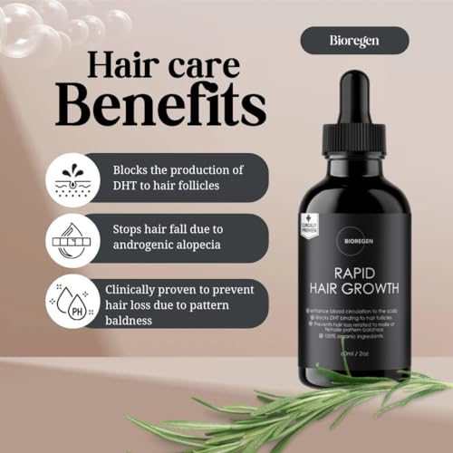Bioregen co. Rapid Hair Growth Oil for Men and Women | Clinically Proven Organic Rosemary, Pumpkin Seed and Batana | DHT Blocker | Minoxidil Alternative | Scalp Serum for Thinning Hair 2oz