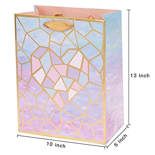 Image of Loveinside Medium Size Gift Bags, Elegant Pattern Gift Bag with Tissue Paper for Shopping,Parties,Wedding, Baby Shower, Craft, Marble, 10 inch X 5 inch X 13 inch