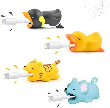 Amazon オリジナルケーブルキャップ かわいい動物用チョッパープロテクターアクセサリー Iphoneケーブルと充電器に対応 マルチカラー Cable Capper 携帯電話 スマートフォンアクセサリ