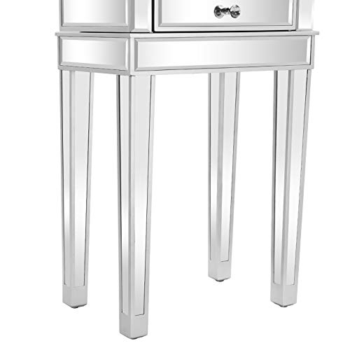 Vingli Mirrored Jewelry Armoire Standing Jewelry Box With 6 Drawers & 2 Side Doors, Jewelry Armoire Cabinet, Jewelry Stand Up Chest, Mirrored Dressers For Bedroom, Jewelry Chest, Mirror/Silver #TOP6