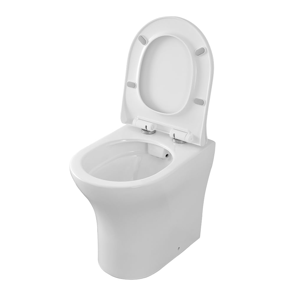 Wc singolo filomuro bianco lucido senza brida, scarico universale a parete o a pavimento, fissaggi inclusi, ITACA