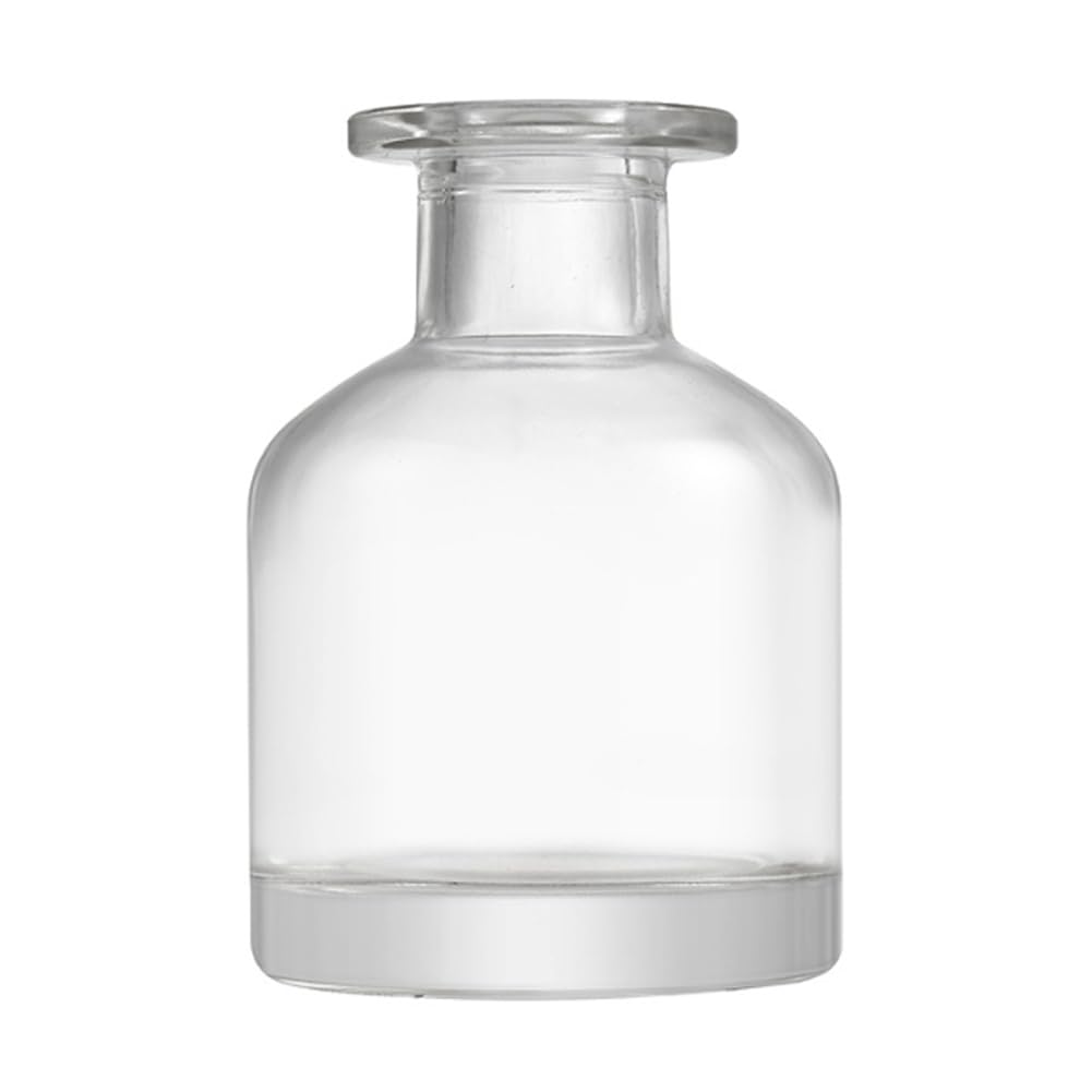 150ml/5oz Clear Round Glass Diffuser Bottle Empty Refillable Fragrance Storage Container Jars Replacement Reed Diffuser Sets for DIY Home Bathroom Shelf Decor