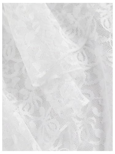 WDIRARA Women's Lace Drawstring Layered Ruffle Midi Skirt Ruched Asymmetrical High Low Skirt4