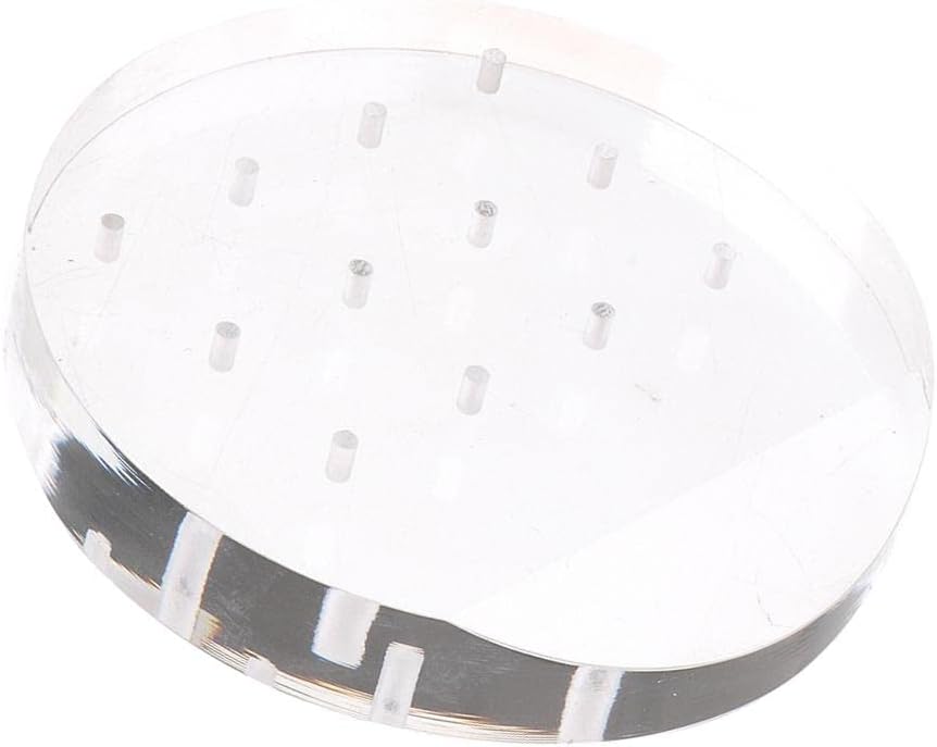 Acrylic Nail Drill Bit Holder Stand 12 Holes Transparent Display Organizer Manicure Tool | No Mess Storage for Grinding Heads - Diameter 9.5cm