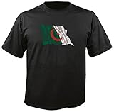 Funshirt T-Shirt LS5 Pays-shirt XXL multicolore Algeria - Algerien avec le drapeau votre choix