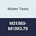 Walter Tools M21563-M10X0.75 Paradur HSS Machine Tap, VAP Finish, 7 mm Shank Diameter, 0.75 mm Thread Length, 12 mm Cutting Length, 90 mm Overall Length, M10 Cutting Diameter