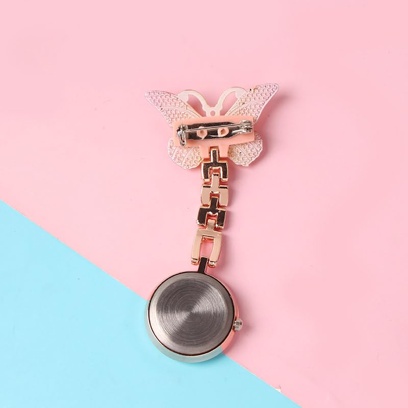 Image of 3Pcs Cute Butterfly Quartz Watch Brooch Accurate Timekeeping Stylish Design Lapel Clip On Fob Watch Style Pin Accessory