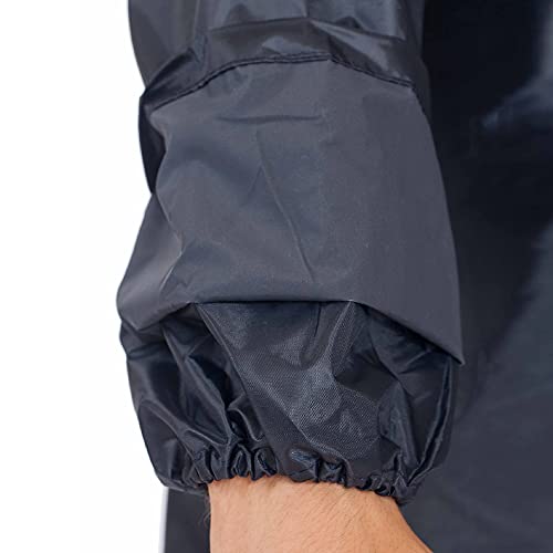 BWOLF HIMALAYA Herren Regenanzug Langarm wasserdicht mit Elastischer Taille Kapuzenjacke Anzug Regenbekleidung Regenjacke + Regenhose 2 Taschen (reflektierendes Blau, XL)