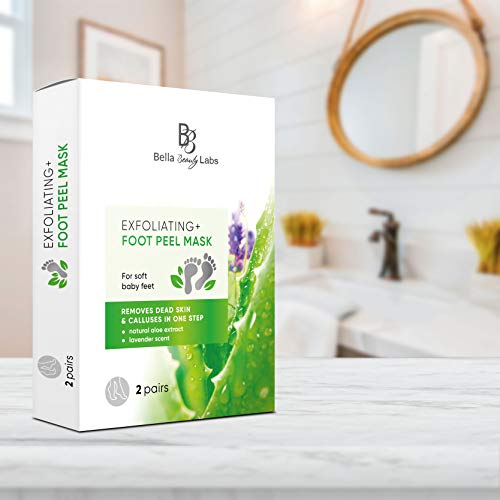 Exfoliating Foot Peel Mask For Smooth Soft Touch Feet - 2 Pairs Per Box - Peeling Away Calluses And Dead Skin Remover. Repair Rough Heels 2 Packs - Baby Foot Gel Socks Booties - Natural Aloe Extract #TOP7
