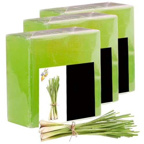 Jabón para hombres de jabón, 3pcs de citronela 100 g de citronela natural para humanos lavado de barra de limón orgánico para el cuerpo y los elementos esenciales de la piel facial deben tener