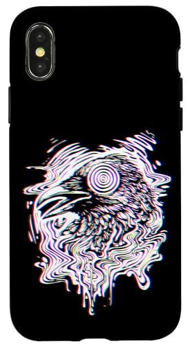 Hypnotic Glitch Raven Trippy Vaporwave �e�N�m���C�u EDM �X�}�z�P�[�X iPhone X/XS �p