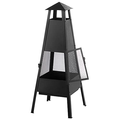 Feuerstelle schwarz Stahl Modern Outdoor Feuerpyramide Yasur – Bild 5