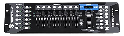 Rockville ROCKFORCE 192-Channel DMX Lighting Controller, Sound-Activated, Programmable Scenes, LED Display, for DJs and Live Events by Rockville - Used condition - US$31.83