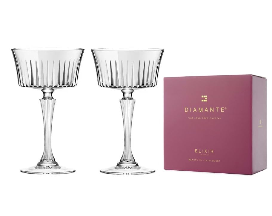 Soucoupes à champagne en cristal DIAMANTE Broadway pour vos réceptions élégantes