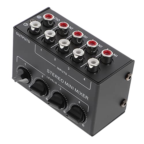 HEMOTON Stereo Mini Mixer Channel Passive Audio Mixer for Low Noise Sound Control for Recording and Headphone Monitoring