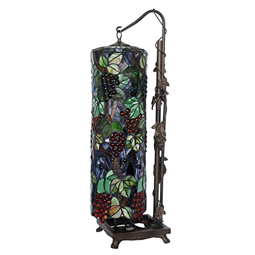 Bieye L10399 Grapes Tiffany Style Stained Glass Long Cylinder Table Lamp, Floor Lamp, 33-inch Tall by Bieye - Image 6