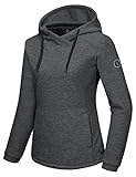 Little Donkey Andy Womens Winter Warm Polar Fleece Pullover Hoodie Lightweight Thermal Sweatshirts Running Hiking, Dark Grey Heather, X-Large