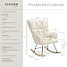tectake® Skandi Schaukelstuhl, Sessel Wohnzimmer, Relaxsessel, Wohnzimmer Möbel Ohrensessel Vintage Look, Lesesessel, Schaukelsessel, Rocking Chair Babyzimmer, Schlafzimmer - beige