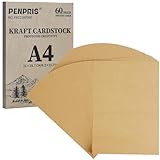 300GSM A4 Kraft Brown Cardstock - 60 Sheets Card Paper 110lb Thick Paper for Christmas, Card Making, Postcards, Invitation PAC01KP060