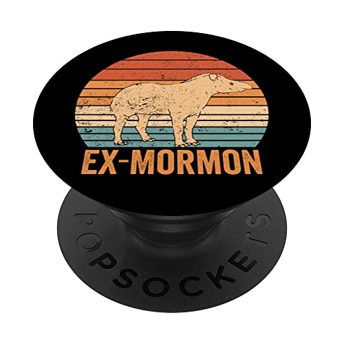 Ex Mormon Tapir Horse LDS Retro Exmo Ex-Mormon PopSockets Swappable PopGrip, Black