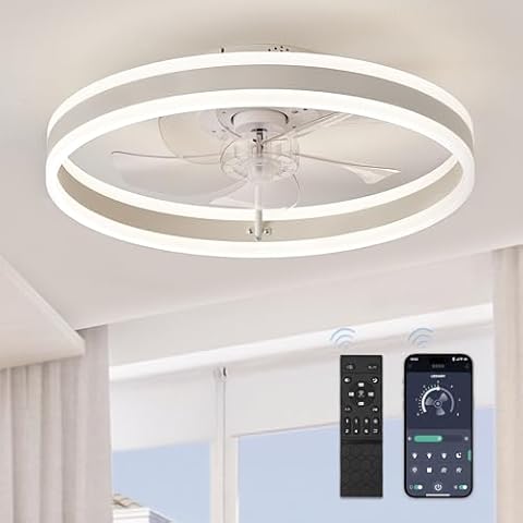 LEDIARY Low Profile Ceiling Fan with Lights Cover