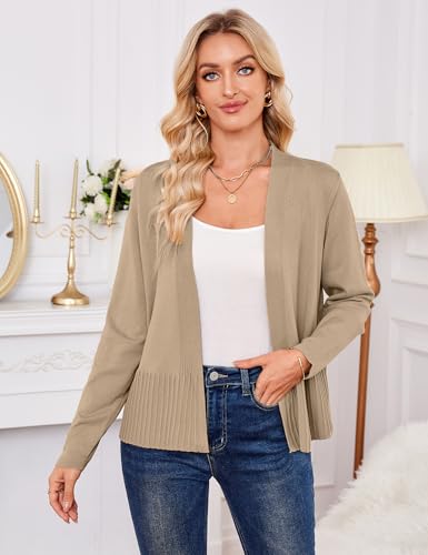 Yekaty Lightweight Cardigans for Women Summer Cropped Open Front Spring Cardigans Long Sleeve Jackets, S-2XL2