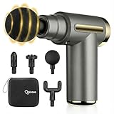 Jancane Mini Massage Gun, Deep Tissue Muscle Massager with 6 Speeds & 4 Heads, Super Quiet Handheld Percussion Massager for Pain Relief, Athletes, Office Workers & Parents, Portable Gift