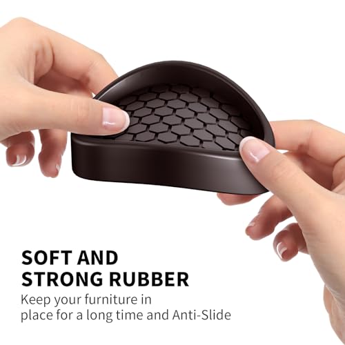 Image of Ezprotekt Non Slip Furniture Pads, 12 Pcs 2 inch Anti Slip Rubber Caster Cups, Anti Skid Furniture Coasters for Hardwood Floors, No Slide Furniture Gripper, Furniture Stoppers to Prevent Sliding (Brown)