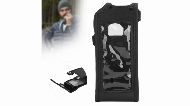 Housse Cuir PU Pour Talkie-Walkie Anytone AT-D878UV - Étui De Protection Avec Lanière