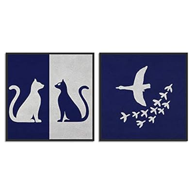 signwin 2 Piece Framed Canvas Wall Art Blue...